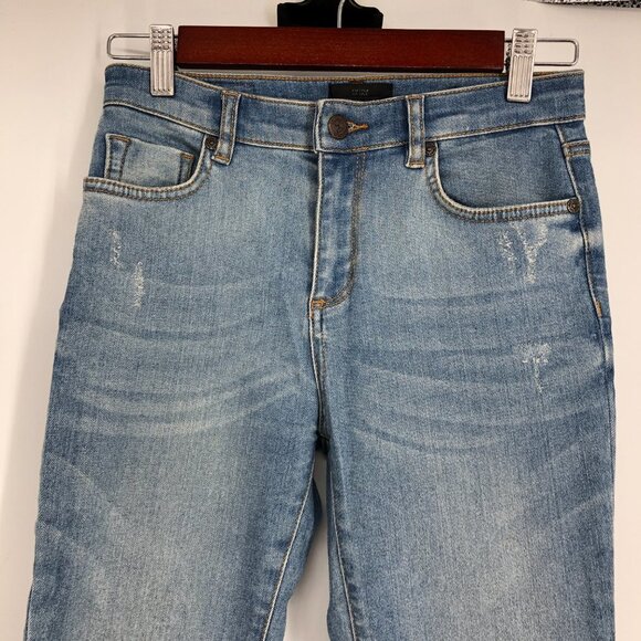 Tailor Made Med-Light Wash High  Rise Lightly Distressed Skinny Barcelona Jeans - Picture 4 of 16